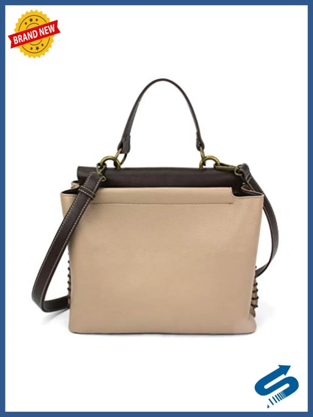 Faux Leather Satchel Tote with Crossbody and Forearm Straps
